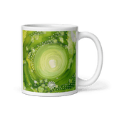 HEART CHAKRA White Glossy Ceramic Mug - Energy Art by Rebecca Bond