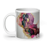 IN BLOOM White Glossy Ceramic Mug - Energy Art by Rebecca Bond