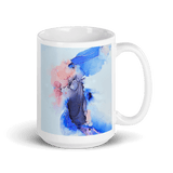 LEVITATE White Glossy Ceramic Mug - Energy Art by Rebecca Bond