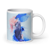 LEVITATE White Glossy Ceramic Mug - Energy Art by Rebecca Bond
