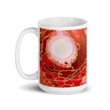 ROOT CHAKRA White Glossy Ceramic Mug - Energy Art by Rebecca Bond