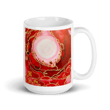 ROOT CHAKRA White Glossy Ceramic Mug - Energy Art by Rebecca Bond
