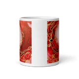 ROOT CHAKRA White Glossy Ceramic Mug - Energy Art by Rebecca Bond