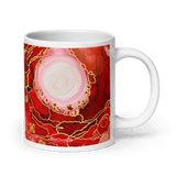 ROOT CHAKRA White Glossy Ceramic Mug - Energy Art by Rebecca Bond
