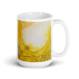 SOLAR PLEXUS CHAKRA White Glossy Ceramic Mug - Energy Art by Rebecca Bond