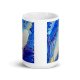 THROAT CHAKRA White Glossy Ceramic Mug - Energy Art by Rebecca Bond