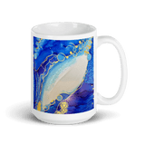THROAT CHAKRA White Glossy Ceramic Mug - Energy Art by Rebecca Bond