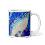 THROAT CHAKRA White Glossy Ceramic Mug - Energy Art by Rebecca Bond