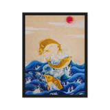Ascending Energy - Energy Art by Yesang Lee - Framed Canvas Print