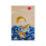 Ascending Energy - Energy Art by Yesang Lee - Framed Canvas Print