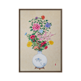 Blooming into Being - Energy Art by Yesang Lee - Framed Canvas Print