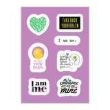 Positive Energy Affirmations Sticker Sheet