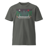 THE SUN, THE MOON, AND THE FIVE PEAKS Unisex Premium Cotton T-shirt Energy Art by Meekyung Shin - Dark