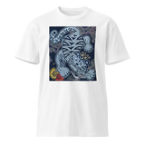 THE TIGER HERALDS GOOD FORTUNE Unisex Premium Cotton T-shirt Energy Art by Meekyung Shin - Light
