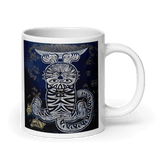 A DAY FULL OF ABUNDANCE White Glossy Ceramic Mug - Energy Art by Meekyung Shin