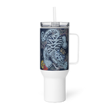 The Tiger Heralds Good Fortune  - Energy Art by Meekyung Shin | Travel Mug with a Handle