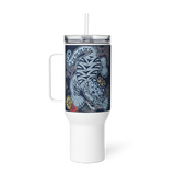 The Tiger Heralds Good Fortune  - Energy Art by Meekyung Shin | Travel Mug with a Handle