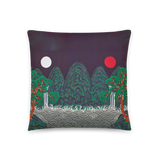The Sun, the Moon, and the Five Peaks Throw Pillow by Meekyung Shin