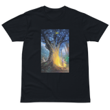 FOREST OF DANCING SOULS Unisex Premium Cotton T-shirt Energy Art by Al Choi - Dark