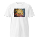 GOLDEN FLOWER Unisex Premium Cotton T-shirt Energy Art by Al Choi - Light