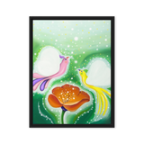 Bird of the Soul-Love - Energy Art by Jisu Han - Framed Canvas Print