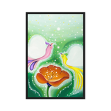 Bird of the Soul-Love - Energy Art by Jisu Han - Framed Canvas Print