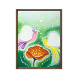 Bird of the Soul-Love - Energy Art by Jisu Han - Framed Canvas Print