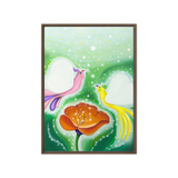 Bird of the Soul-Love - Energy Art by Jisu Han - Framed Canvas Print