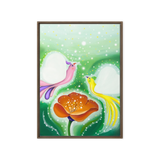 Bird of the Soul-Love - Energy Art by Jisu Han - Framed Canvas Print