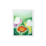 Bird of the Soul-Love - Energy Art by Jisu Han - Framed Canvas Print