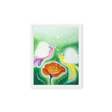 Bird of the Soul-Love - Energy Art by Jisu Han - Framed Canvas Print