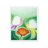 Bird of the Soul-Love - Energy Art by Jisu Han - Framed Canvas Print