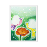 Bird of the Soul-Love - Energy Art by Jisu Han - Framed Canvas Print