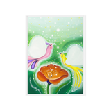 Bird of the Soul-Love - Energy Art by Jisu Han - Framed Canvas Print