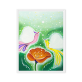 Bird of the Soul-Love - Energy Art by Jisu Han - Framed Canvas Print