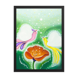 Bird of the Soul-Love - Energy Art by Jisu Han - Framed Paper Print