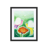 Bird of the Soul-Love - Energy Art by Jisu Han - Framed Paper Prints with Mat