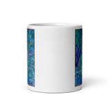 BLUE DRAGON White Glossy Ceramic Mug - Energy Art by Matthew Smith