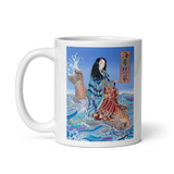 FLOW OF GRACE White Glossy Ceramic Mug - Energy Art by Matthew Smith