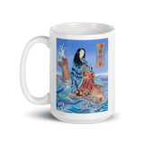 FLOW OF GRACE White Glossy Ceramic Mug - Energy Art by Matthew Smith