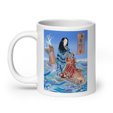 FLOW OF GRACE White Glossy Ceramic Mug - Energy Art by Matthew Smith