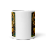 GOLDEN GANESH White Glossy Ceramic Mug - Energy Art by Matthew Smith