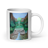 STREAM OF CONSCIOUSNESS White Glossy Ceramic Mug  - Energy Art by Matthew Smith
