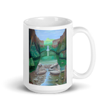 STREAM OF CONSCIOUSNESS White Glossy Ceramic Mug  - Energy Art by Matthew Smith