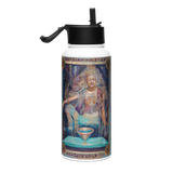 Quan Yin Dream - Energy Art by Matthew Smith - Stainless Steel Water Bottle with a Straw Lid