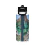 Stream of Consciousness - Energy Art by Matthew Smith - Stainless Steel Water Bottle with a Straw Lid