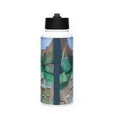 Stream of Consciousness - Energy Art by Matthew Smith - Stainless Steel Water Bottle with a Straw Lid