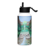 Stream of Consciousness - Energy Art by Matthew Smith - Stainless Steel Water Bottle with a Straw Lid