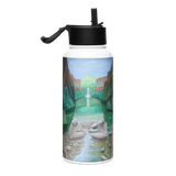 Stream of Consciousness - Energy Art by Matthew Smith - Stainless Steel Water Bottle with a Straw Lid