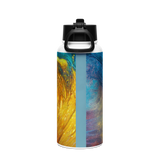 Wave of Thought - Energy Art by Matthew Smith - Stainless Steel Water Bottle with a Straw Lid